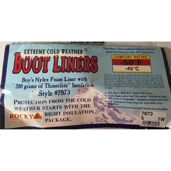 Rocky Boys Nylex Foam Boot Liners Thinsulate Insulation Style #7873 NEW - Picture 2 of 8